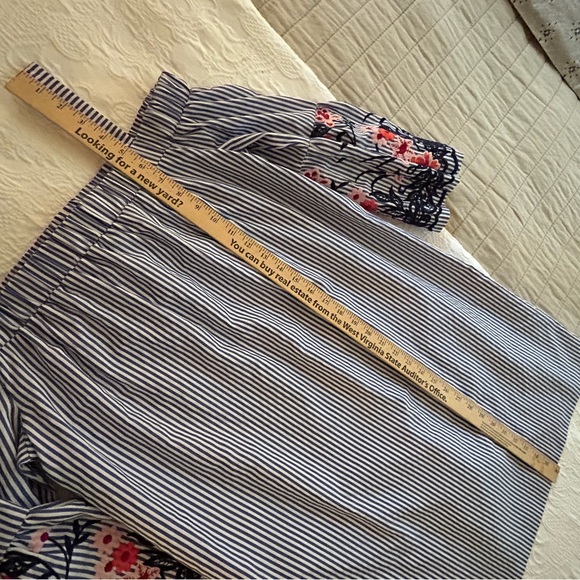 J Howard blue/white stripe cold shoulder dress - Picture 10 of 11